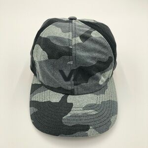 RVCA Black and Grey Camo Hat OS